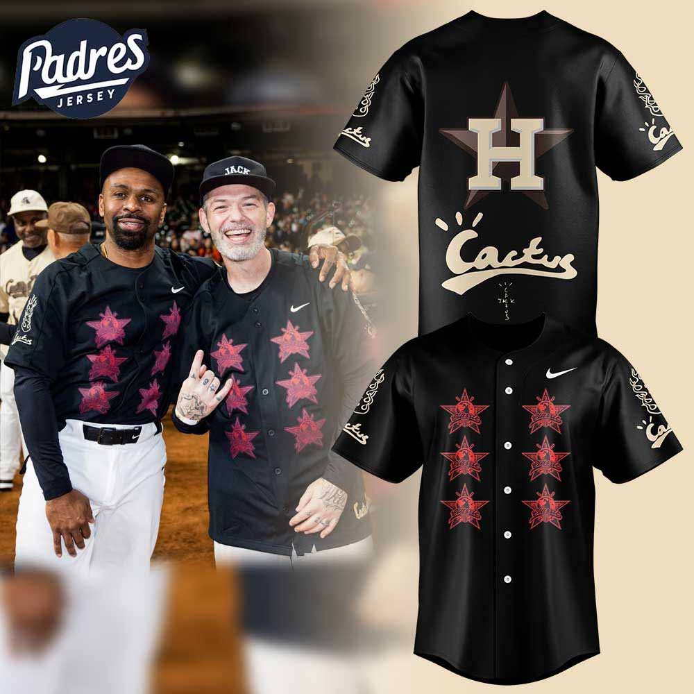 Houston Astros Cactus Jack Foundation Black Baseball Jersey - Padres Jersey Oasis: Elevate Your Baseball Style Game