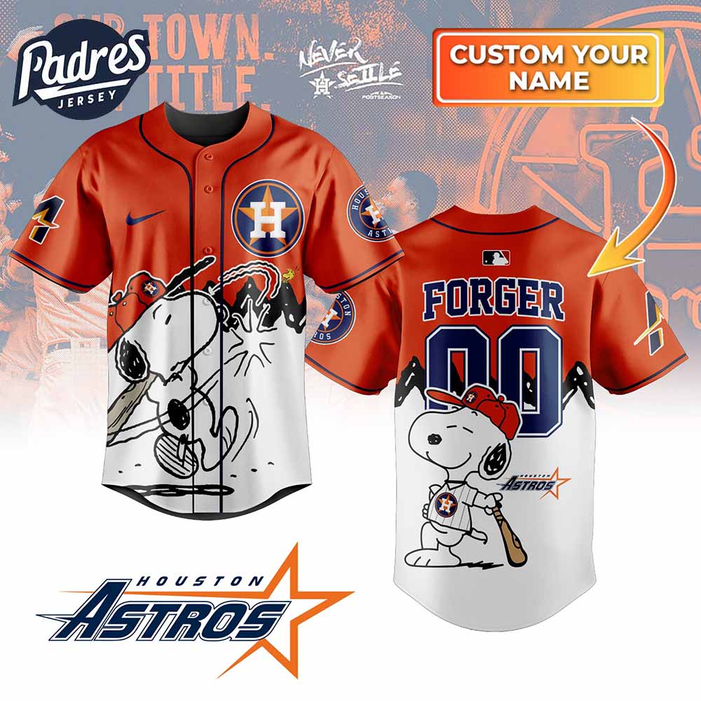 Houston Astros x Peanuts Personalized Baseball Jersey For Fans - Padres Jersey Oasis: Elevate Your Baseball Style Game