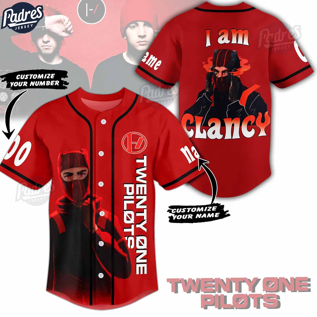 I Am Clancy Twenty One Pilots Custom Baseball Jersey Online - Padres Jersey Oasis: Elevate Your Baseball Style Game