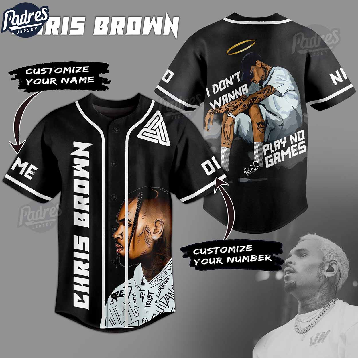 I Don't Wanna Play No Games Chris Brown Custom Baseball Jersey - Padres Jersey Oasis: Elevate Your Baseball Style Game