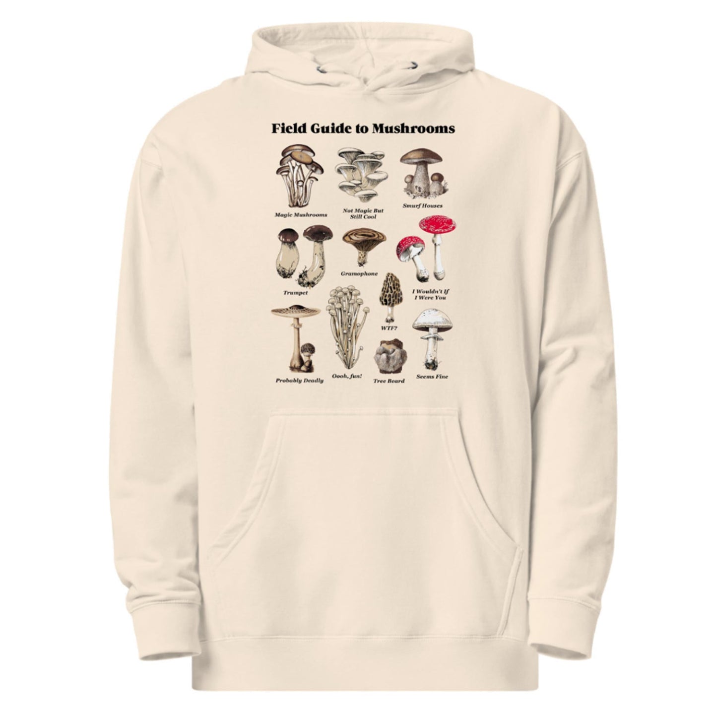 Unisex Field Guide to Mushrooms Midweight Pullover Hoodie
