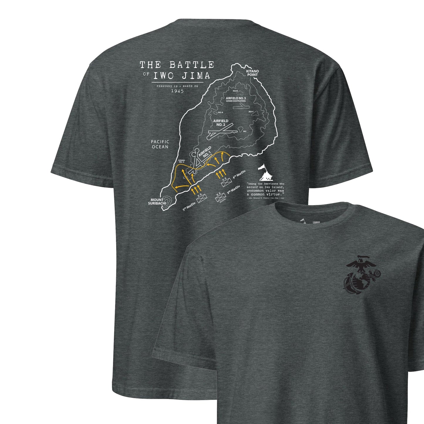 Iwo Jima Landing Map T-Shirt