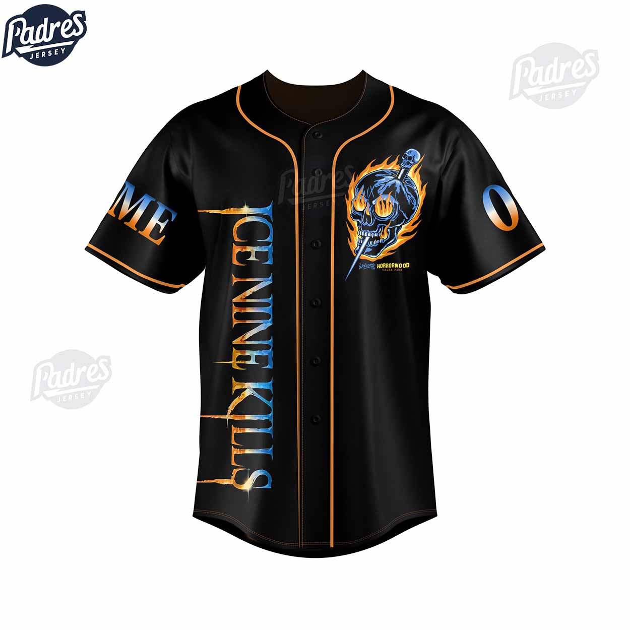 Ice Nine Kills Band Baseball Jersey Outfit - Custom Name - Padres Jersey Oasis: Elevate Your Baseball Style Game