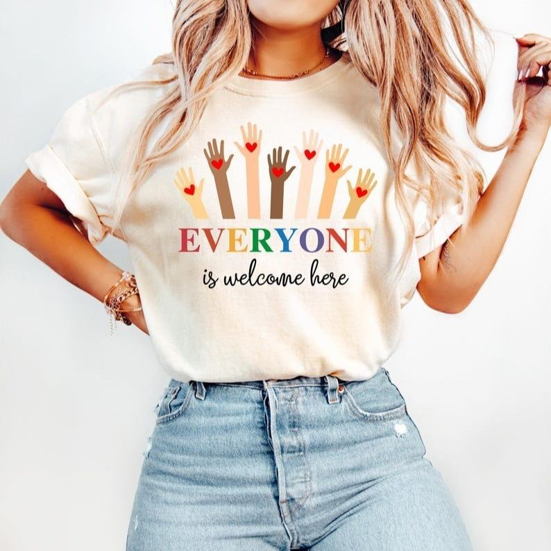 Idaho teacher shirt, everyone is welcome here, inclusion and equality t shirt, protest and resist t shirt, idaho teacher t shirt