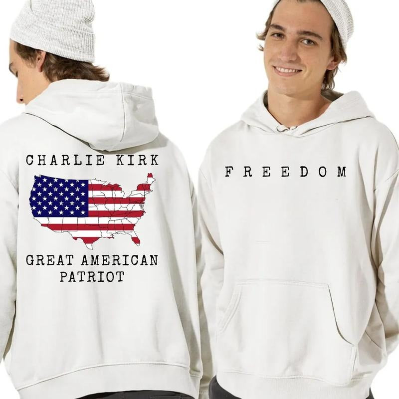 In Memory Of Charliie Two Sides Tshirt Sweatshirt Hoodie, Freedom Of Speech Shirt, We Are All Charliie, Political Activist, Unisex Sweater Pullover Tee Cotton Fit