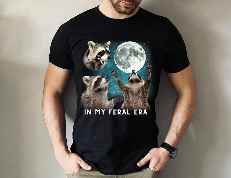 In My Feral Era Racoons howling At The Moon Shirt, In My Feral Era Shirt, Racoons Howling at the Moon Sweatshirt