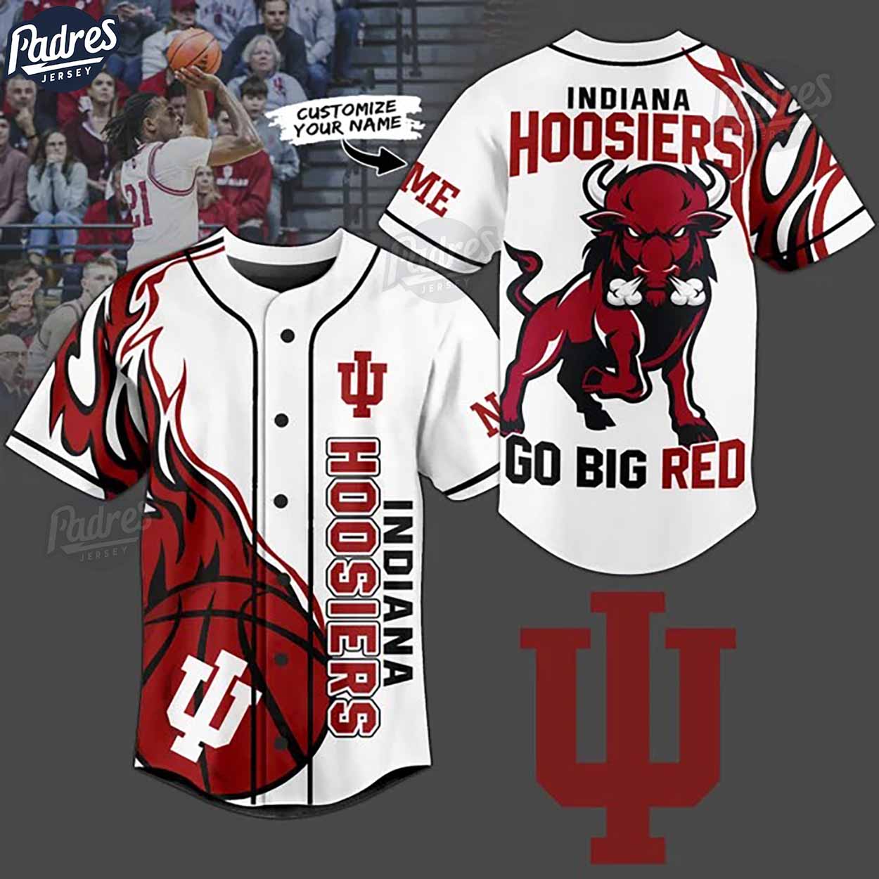 Indiana Hoosiers Basketball Team Custom NCAA Baseball Jersey - Padres Jersey Oasis: Elevate Your Baseball Style Game