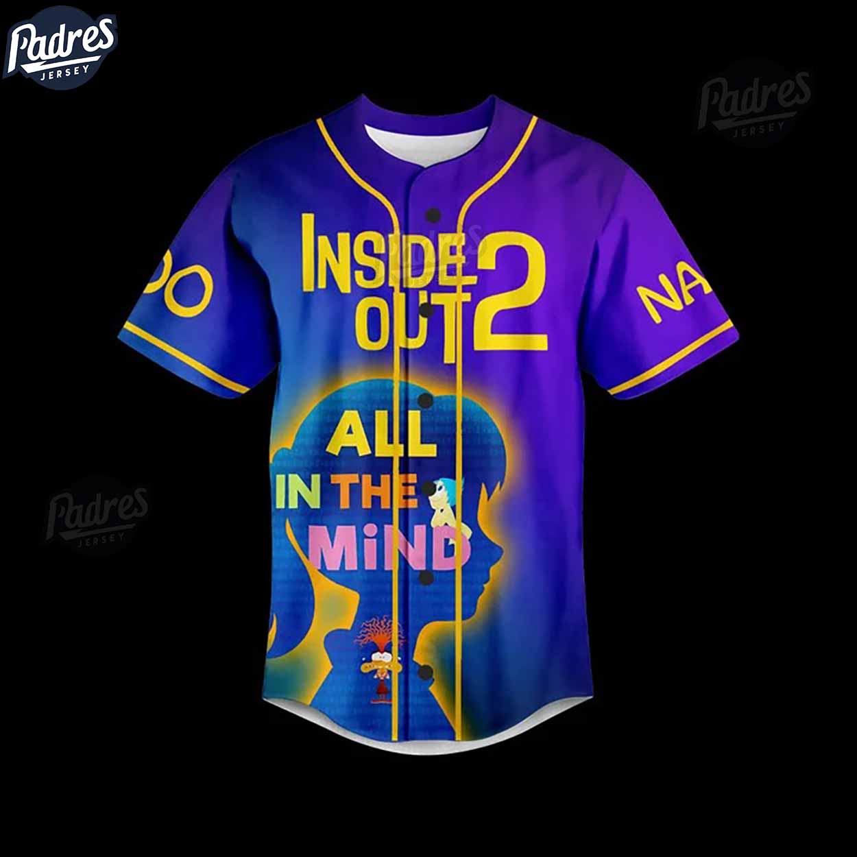 Inside Out 2 All In The Mind Custom Baseball Jersey Style - Padres Jersey Oasis: Elevate Your Baseball Style Game