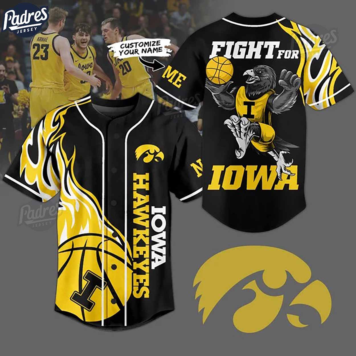Iowa Hawkeyes Basketball Team Custom NCAA Baseball Jersey - Padres Jersey Oasis: Elevate Your Baseball Style Game