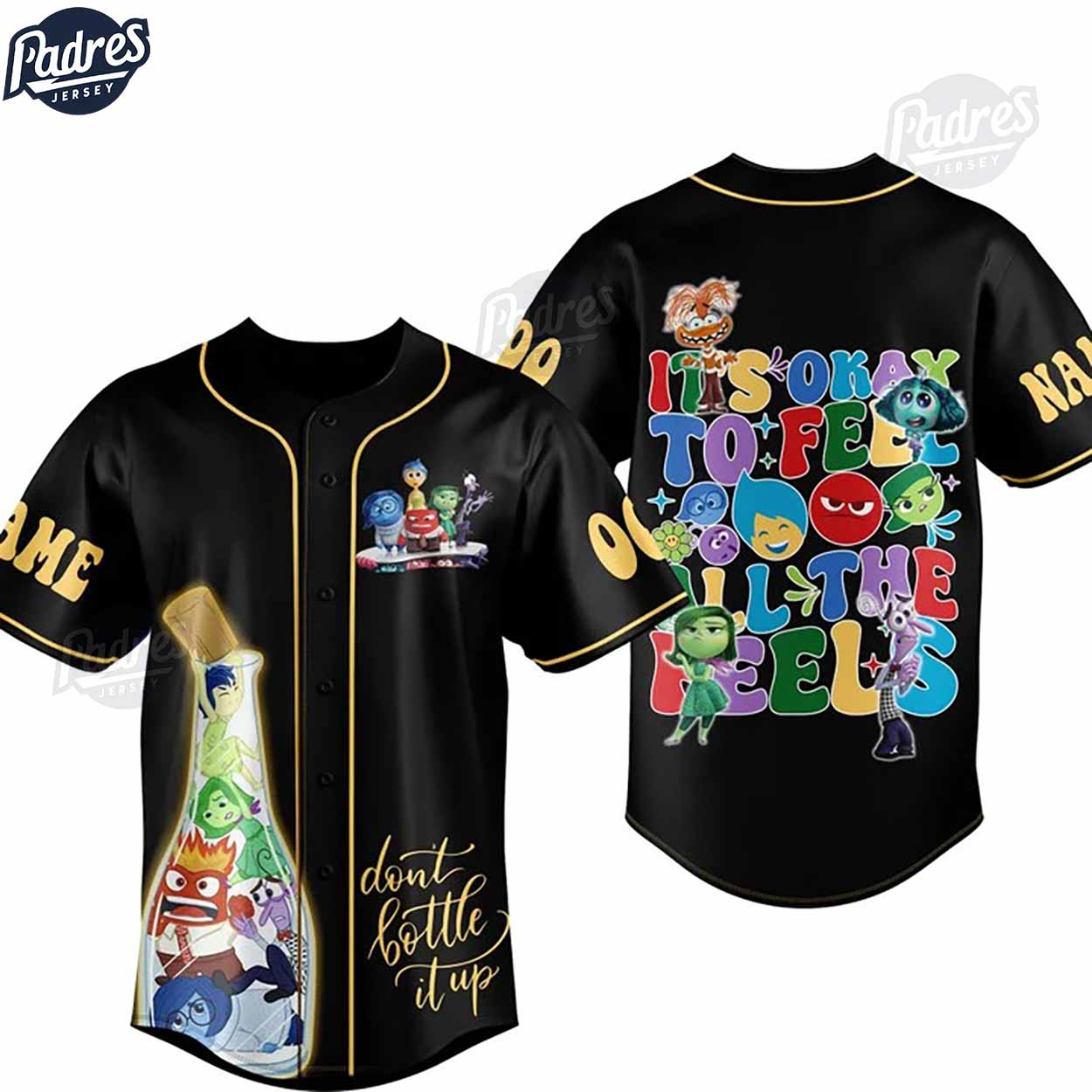 Its Okay To Feel All The Feels Inside Out Custom Baseball Jersey Style - Padres Jersey Oasis: Elevate Your Baseball Style Game