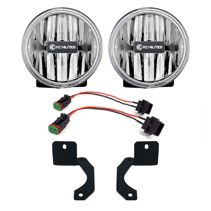 KC HiLiTESÂ® 4" GravityÂ® LED G4 SAE Fog Lights-Fog Beam-Pair-18-24 Jeep JL/JT Steel Bumper