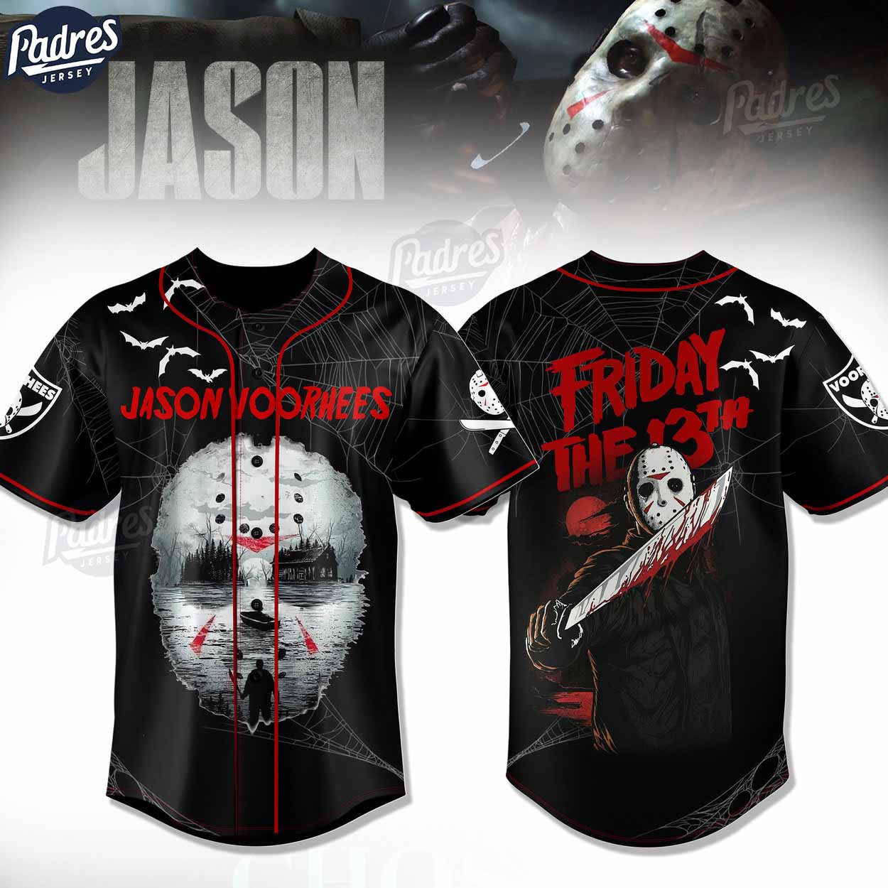 Jason Voorhees Friday The 13Th Halloween Baseball Jersey - Padres Jersey Oasis: Elevate Your Baseball Style Game