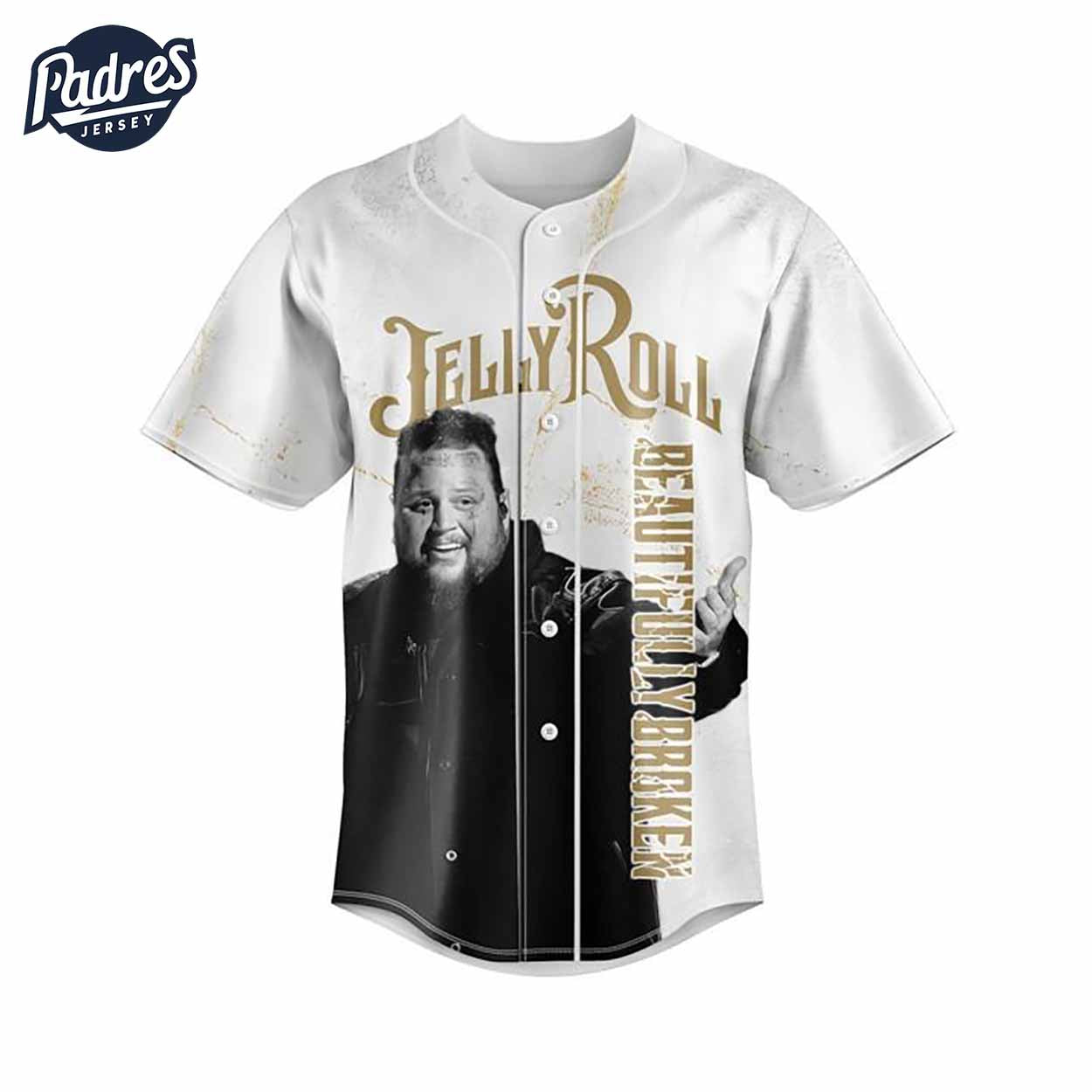 Jelly Roll Beautifully Broken Baseball Jersey - Music Style - Padres Jersey Oasis: Elevate Your Baseball Style Game
