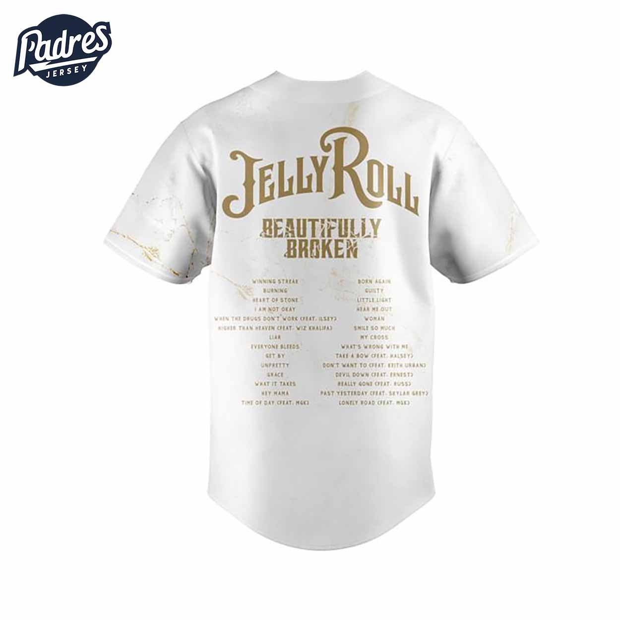 Jelly Roll Beautifully Broken Baseball Jersey - Music Style - Padres Jersey Oasis: Elevate Your Baseball Style Game