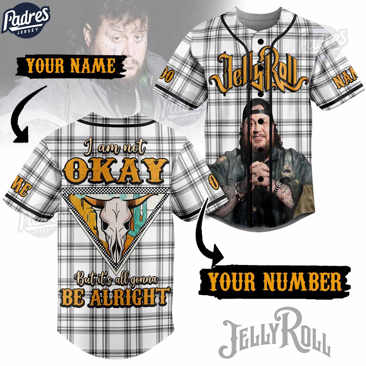 Jelly Roll I Am Not Okay Custom Baseball Jersey Fans - Padres Jersey Oasis: Elevate Your Baseball Style Game