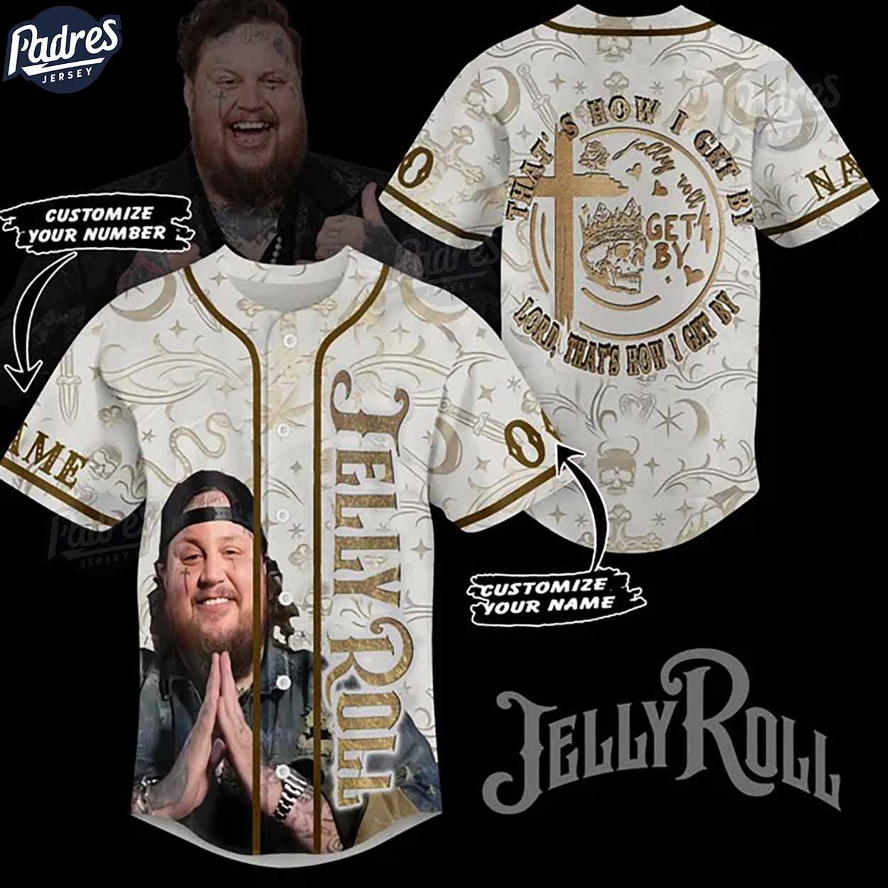 Jelly Roll Smile Custom Baseball Jersey - Padres Jersey Oasis: Elevate Your Baseball Style Game