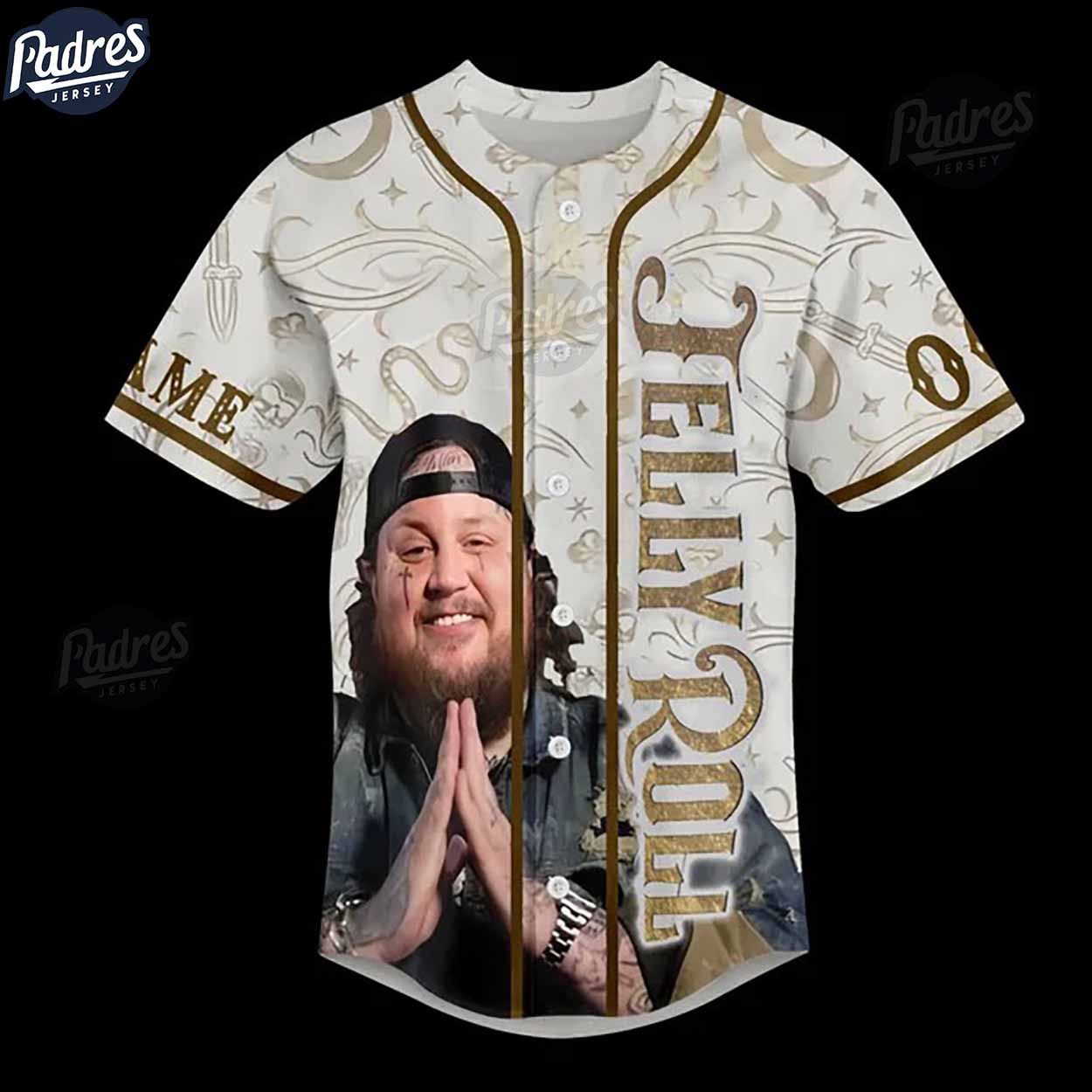 Jelly Roll Smile Custom Baseball Jersey - Padres Jersey Oasis: Elevate Your Baseball Style Game