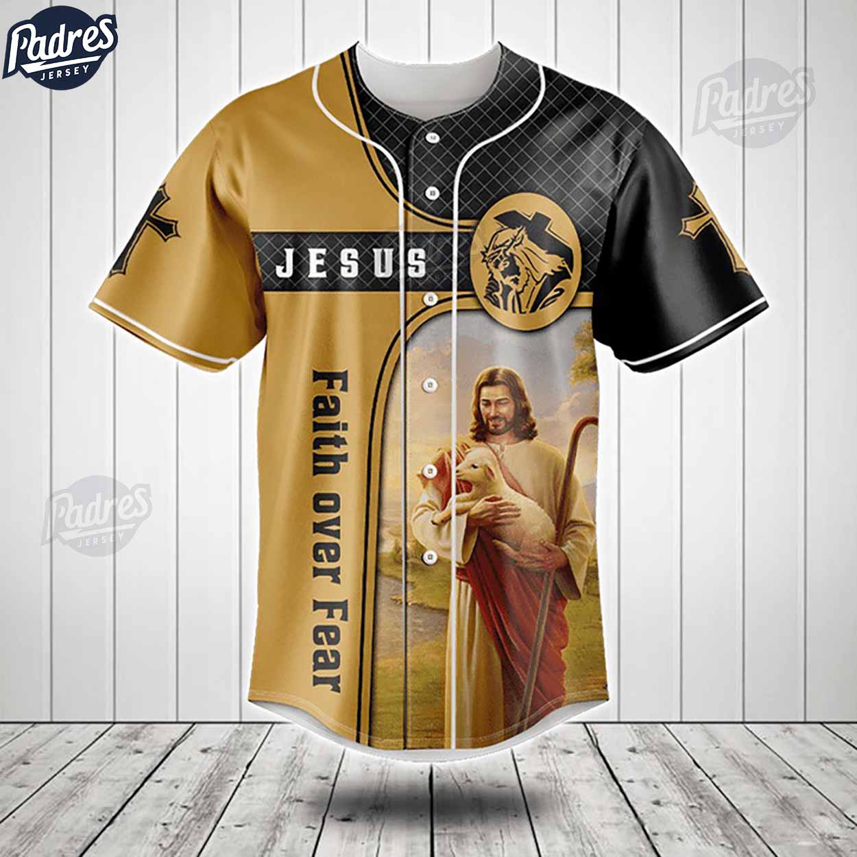 Jesus Faith Over Fear Baseball Jersey - Padres Jersey Oasis: Elevate Your Baseball Style Game