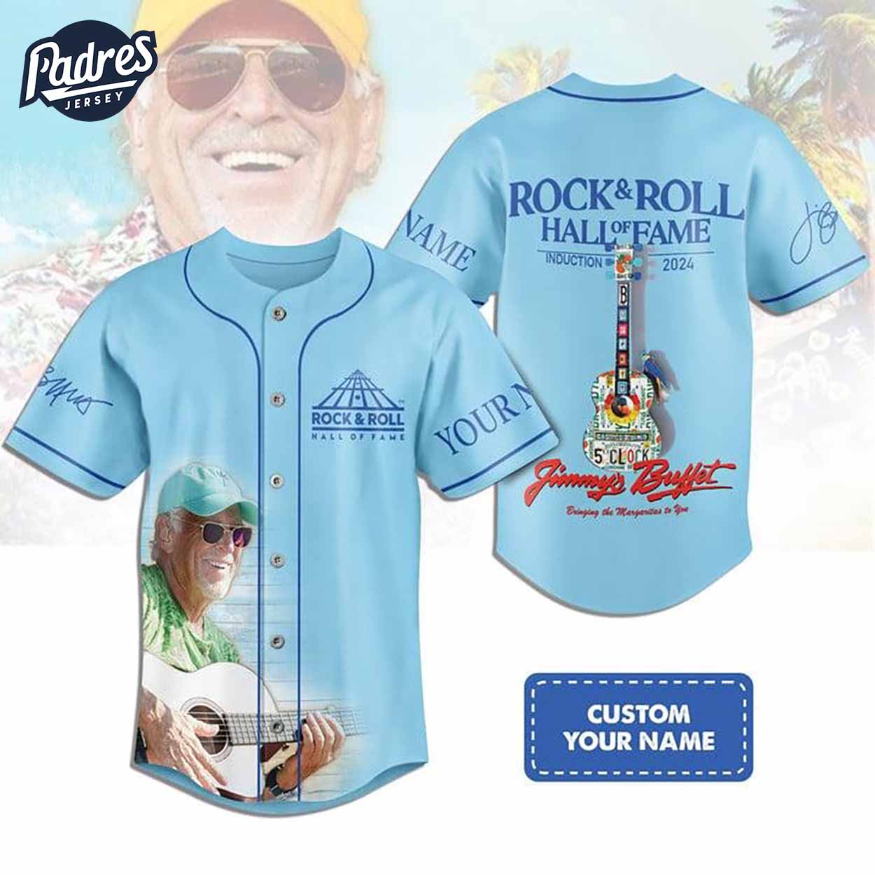 Jimmy Buffett Rock And Roll Hall Of Fame Custom Baseball Jersey - Padres Jersey Oasis: Elevate Your Baseball Style Game