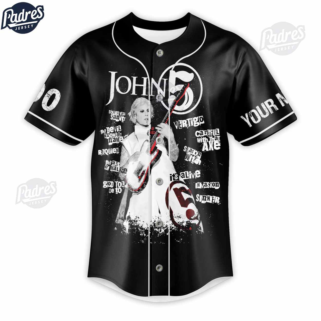 John 5 Guitarist Personalized Baseball Jersey Shirt - Padres Jersey Oasis: Elevate Your Baseball Style Game