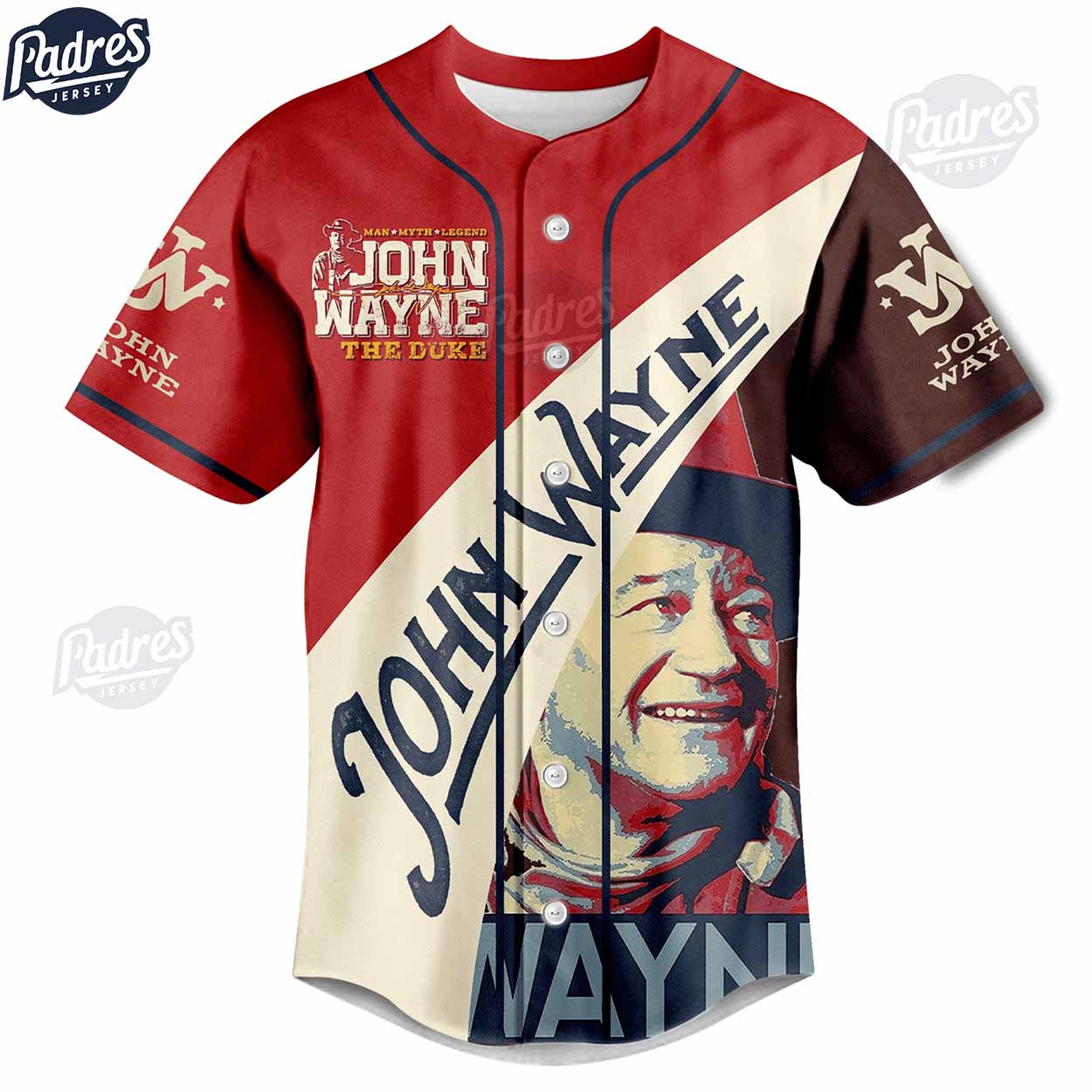 John Wayne The Man The Myth Legend Baseball Jersey - Padres Jersey Oasis: Elevate Your Baseball Style Game