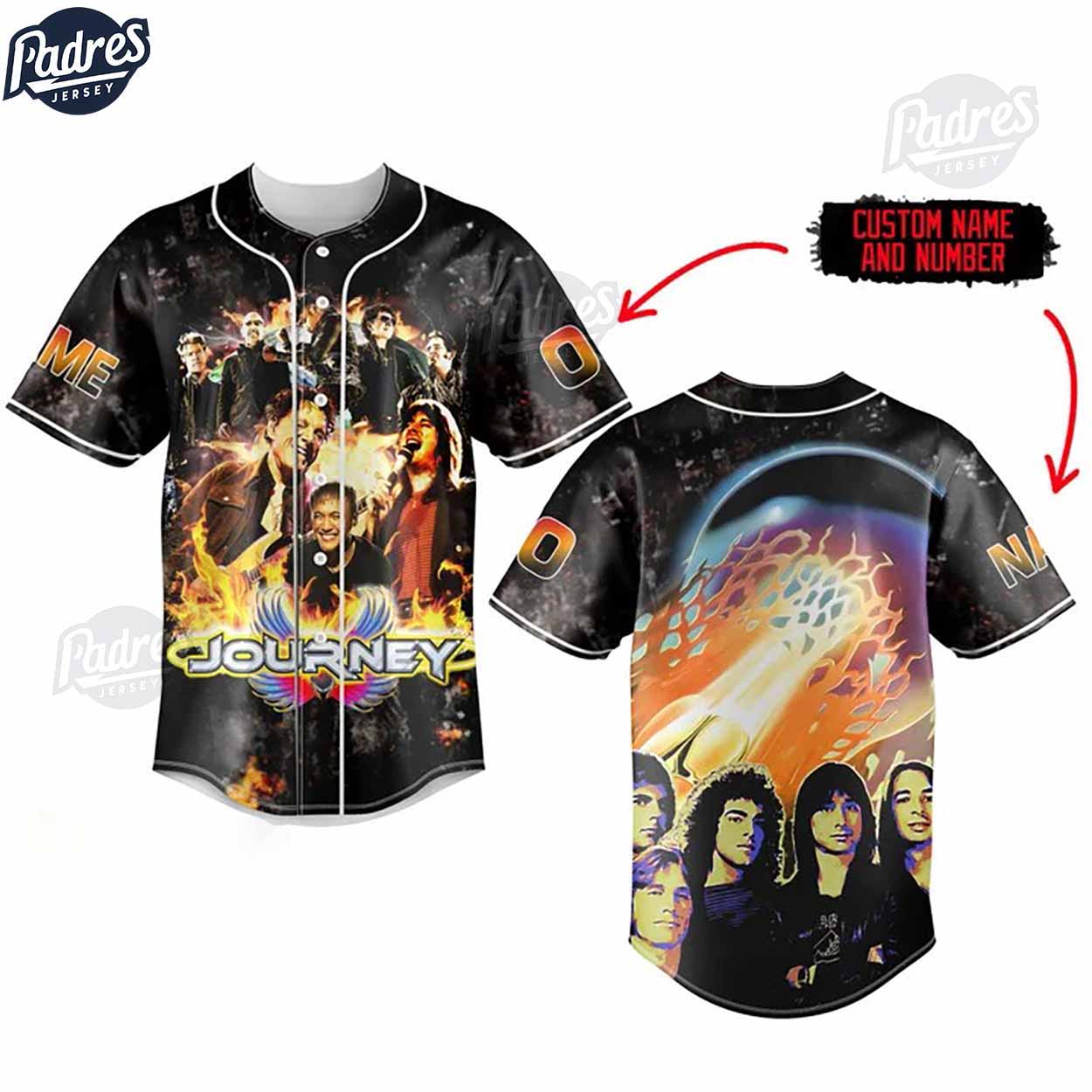 Journey Rock Band Custom Baseball Jersey - Padres Jersey Oasis: Elevate Your Baseball Style Game