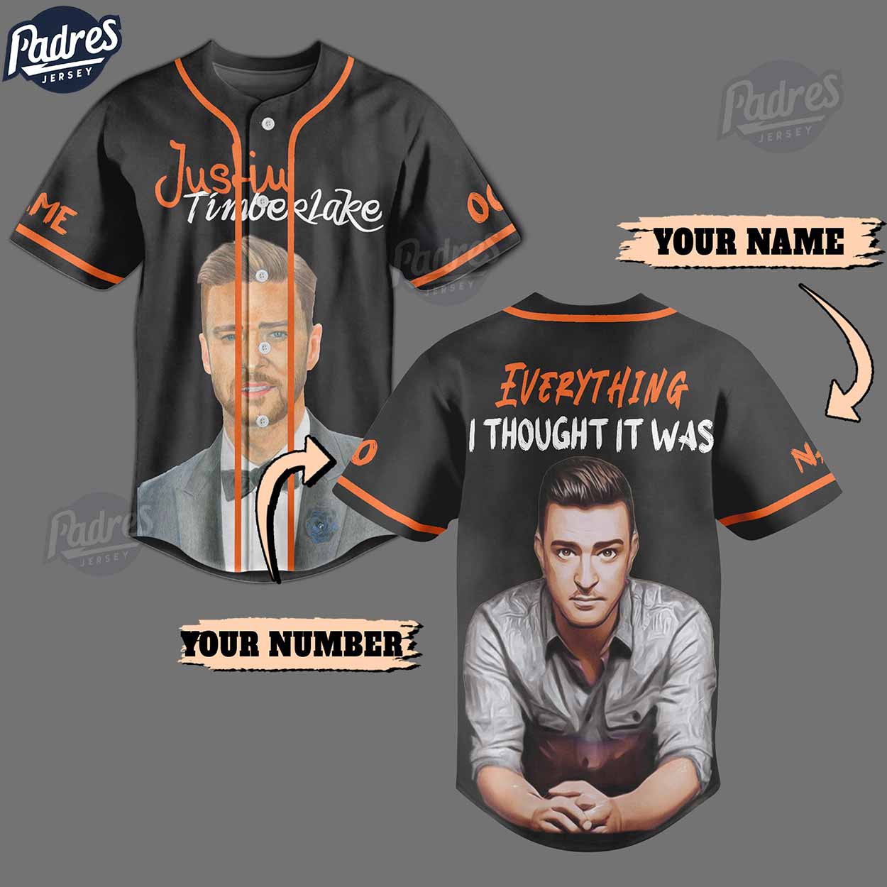 Justin Timberlake Everything I Thought It Was Baseball Jersey Style - Padres Jersey Oasis: Elevate Your Baseball Style Game