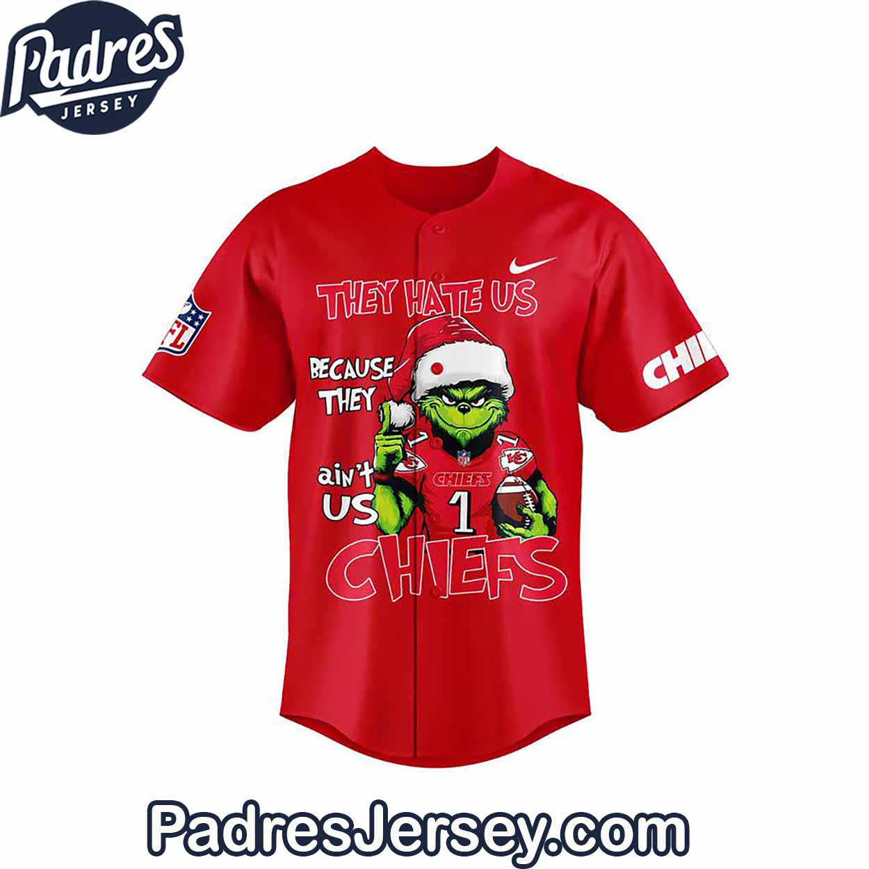 Kansas City Chief x The Grinch Christmas baseball Jersey Outfit - Padres Jersey Oasis: Elevate Your Baseball Style Game