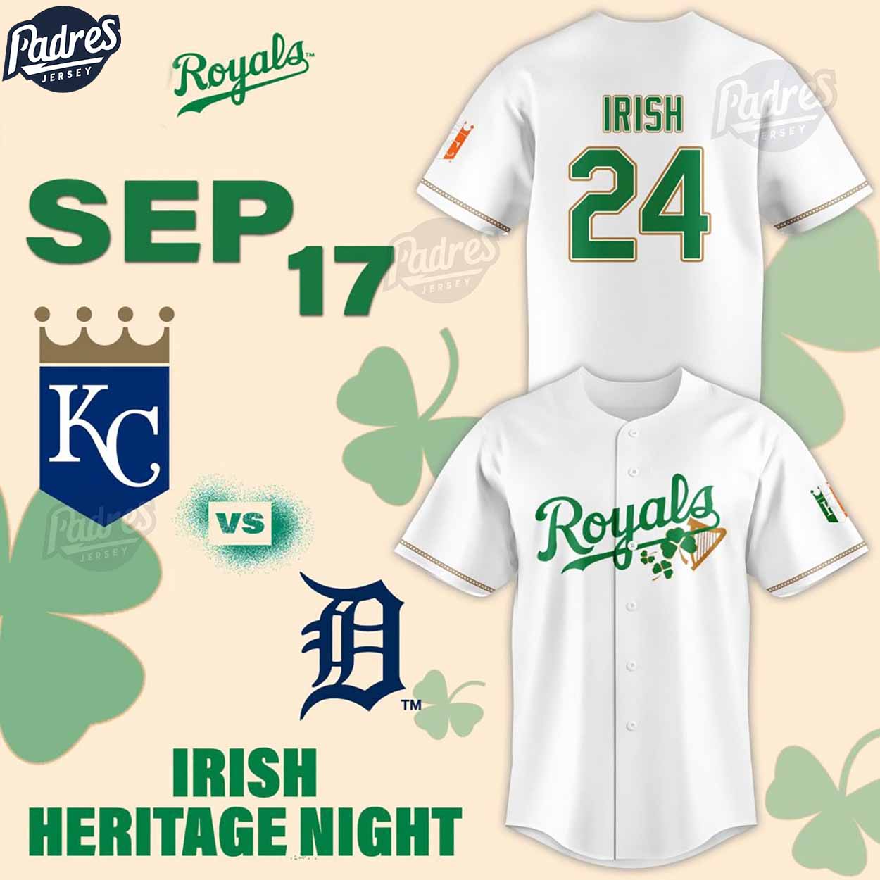 Kansas City Royals Irish Heritage Night Baseball Jersey Style - Padres Jersey Oasis: Elevate Your Baseball Style Game