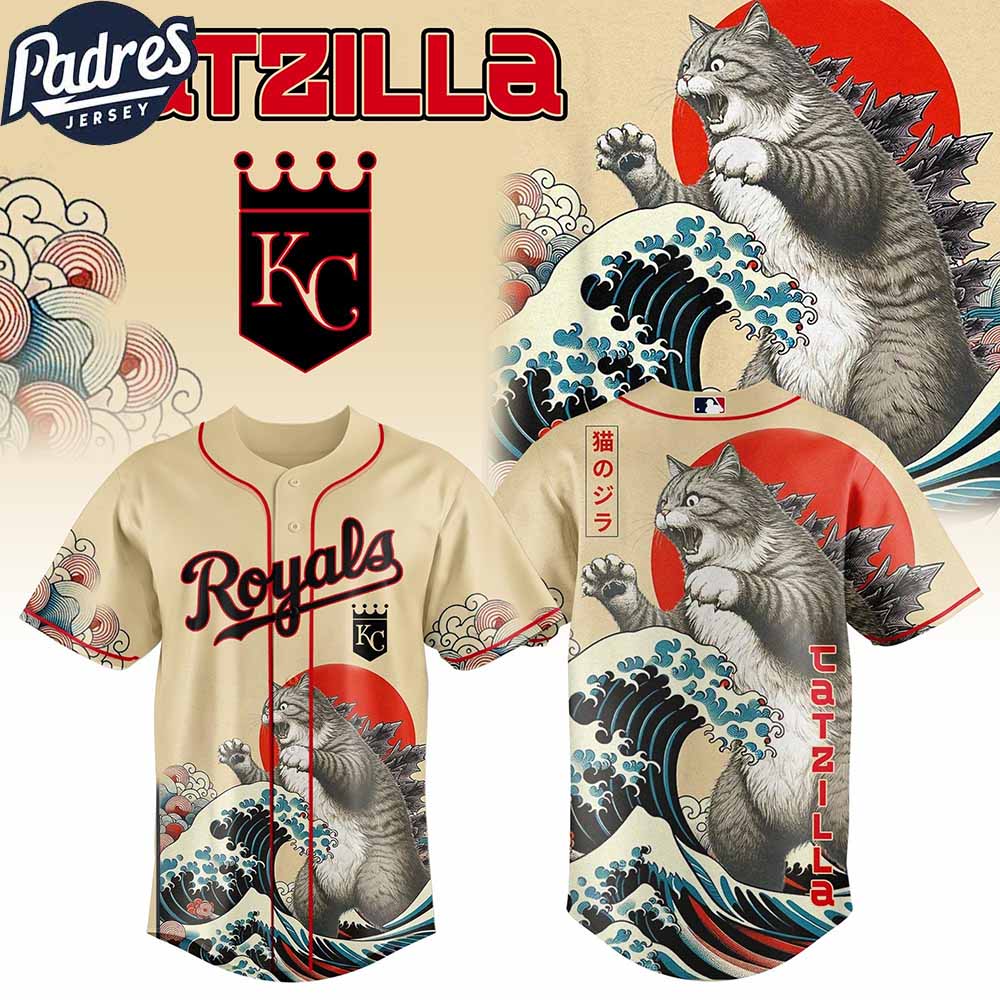 Kansas City Royals MLB X Catzilla Personalized Baseball Jersey - Padres Jersey Oasis: Elevate Your Baseball Style Game