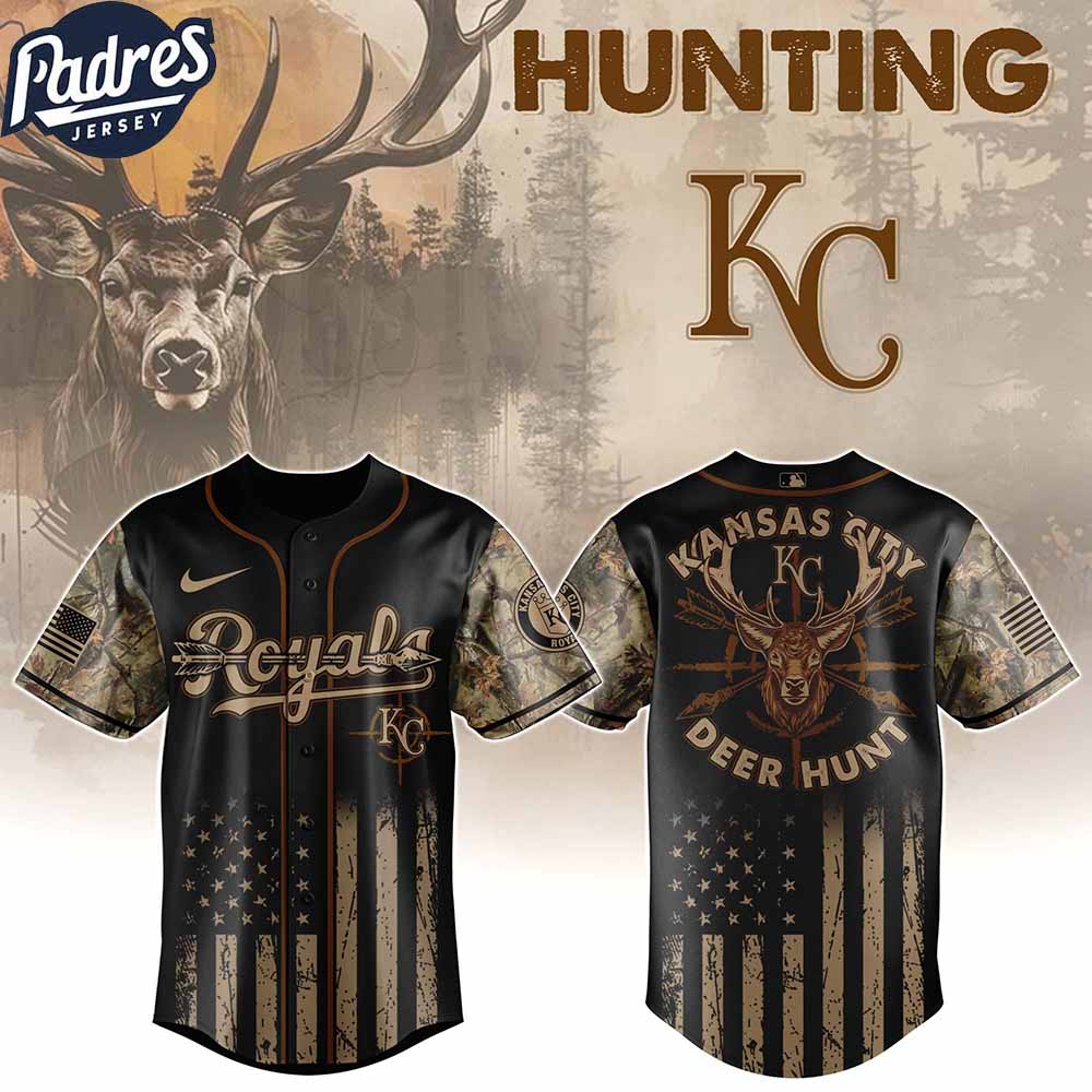 Kansas City Royals MLB X Deer Hunting Personalized Baseball Jersey - Padres Jersey Oasis: Elevate Your Baseball Style Game
