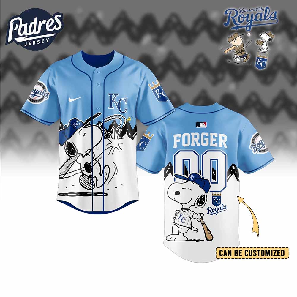 Kansas City Royals x Peanuts Personalized Baseball Jersey For Fans - Padres Jersey Oasis: Elevate Your Baseball Style Game