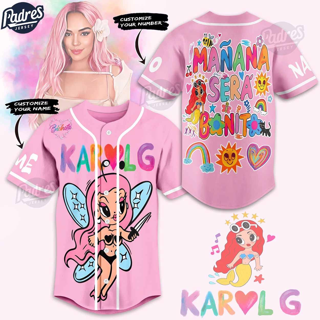 Karol G Manana Sera Bonito Personalized Baseball Jersey Style - Padres Jersey Oasis: Elevate Your Baseball Style Game