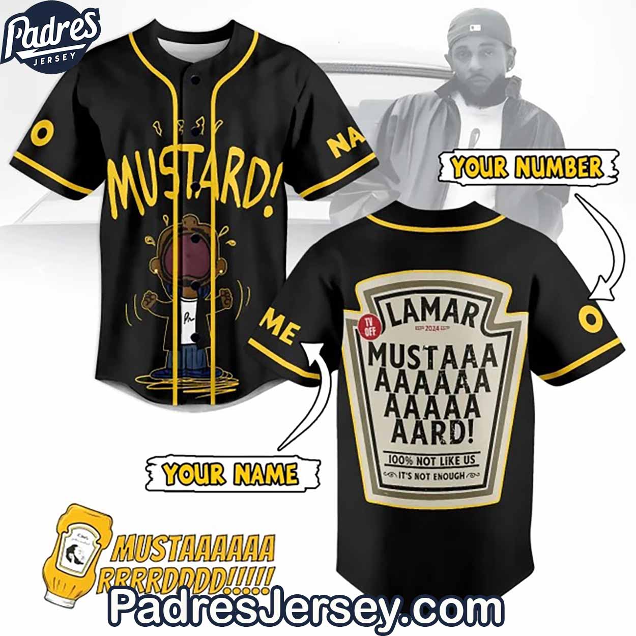 Kendrick Lamar Mustard Baseball Jersey Outfit - Padres Jersey Oasis: Elevate Your Baseball Style Game