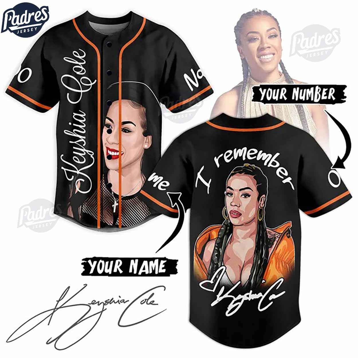 Keyshia Cole I Remember Custom Baseball Jersey Style - Padres Jersey Oasis: Elevate Your Baseball Style Game