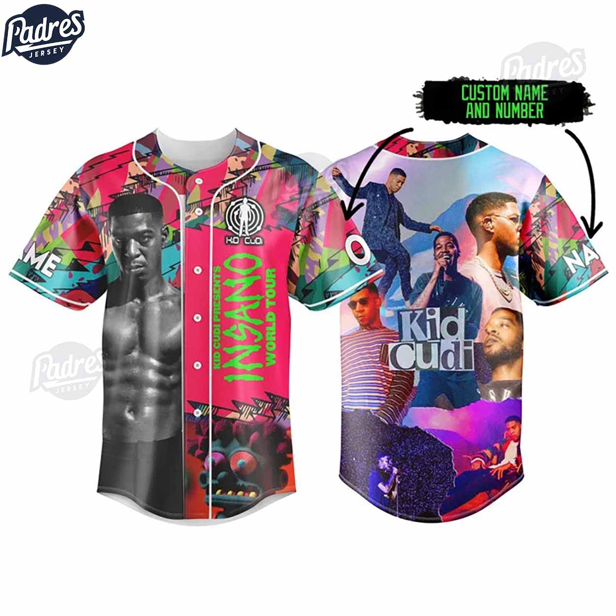 Kid Cudi Rapper Custom Baseball Jersey - Padres Jersey Oasis: Elevate Your Baseball Style Game