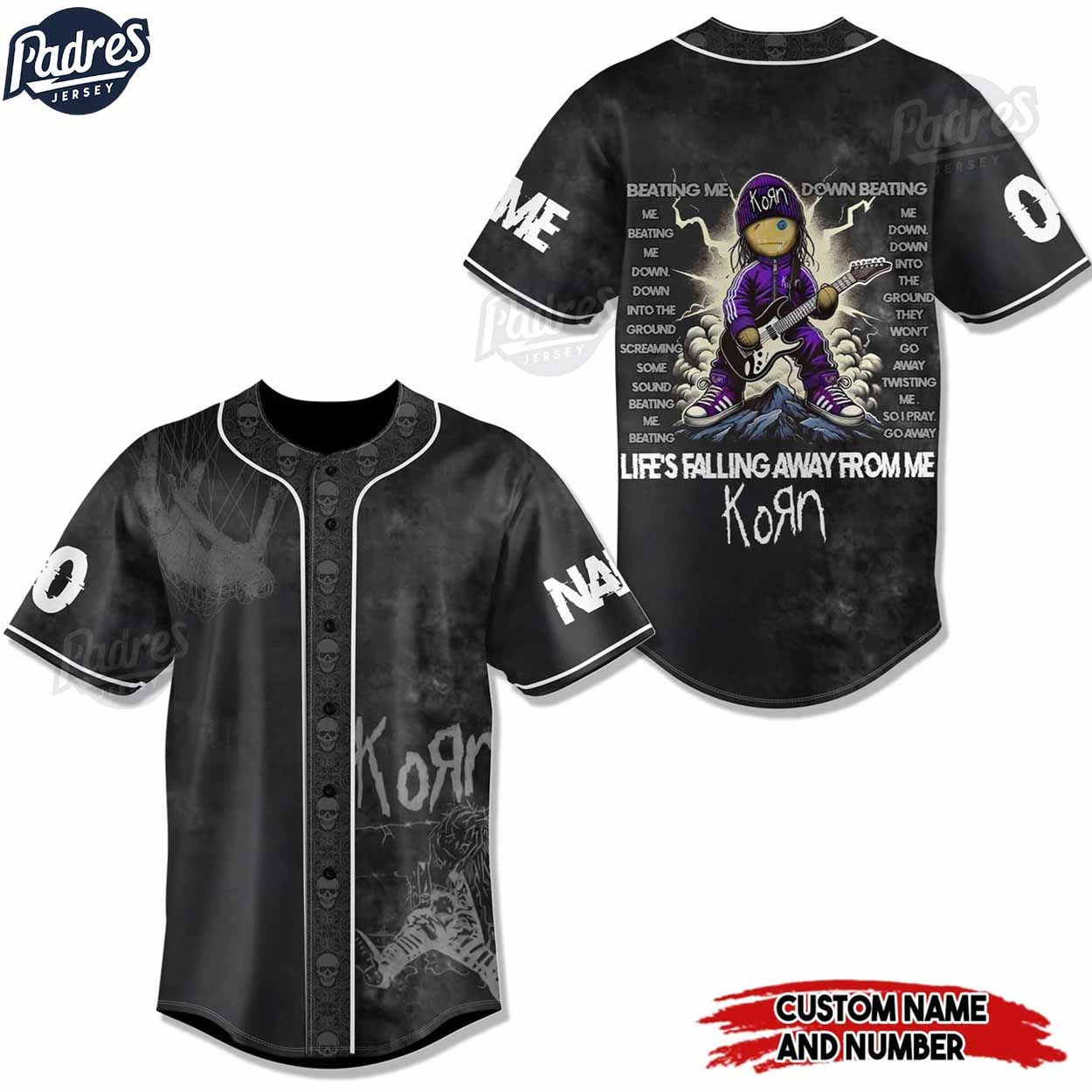 Korn Falling Away From Me Custom Baseball Jersey - Padres Jersey Oasis: Elevate Your Baseball Style Game