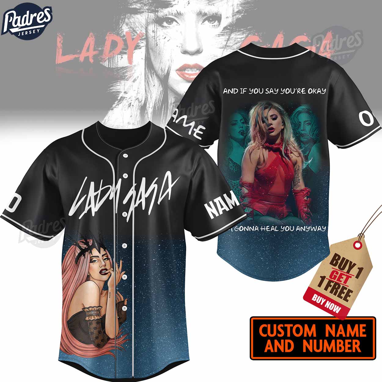 Lady Gaga Custom Baseball Jersey Style - Padres Jersey Oasis: Elevate Your Baseball Style Game