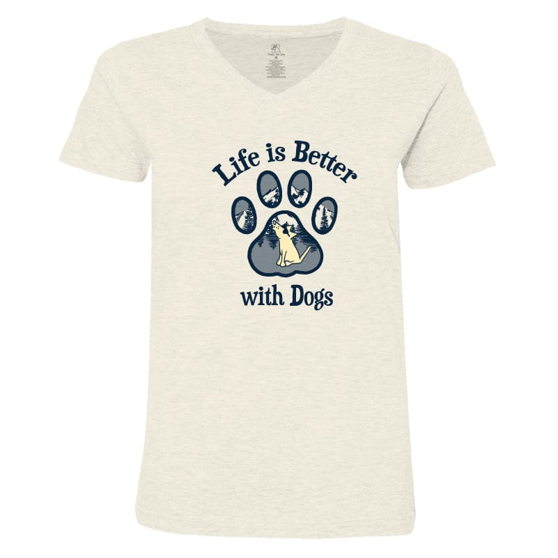 Life Is Better With Dogs - Ladies T-Shirt V-Neck