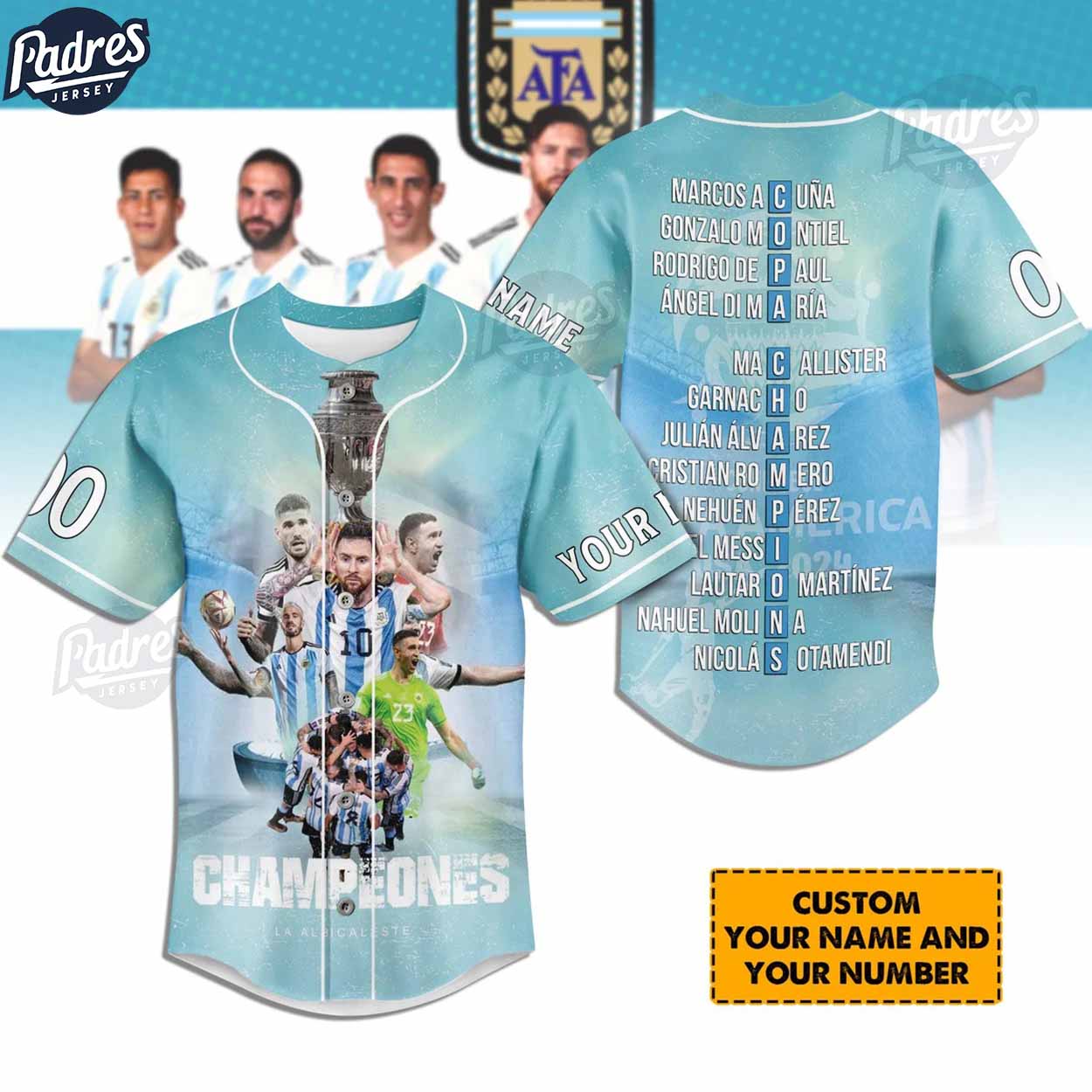 Lionel Messi Argentina Custom Baseball Jersey - Padres Jersey Oasis: Elevate Your Baseball Style Game