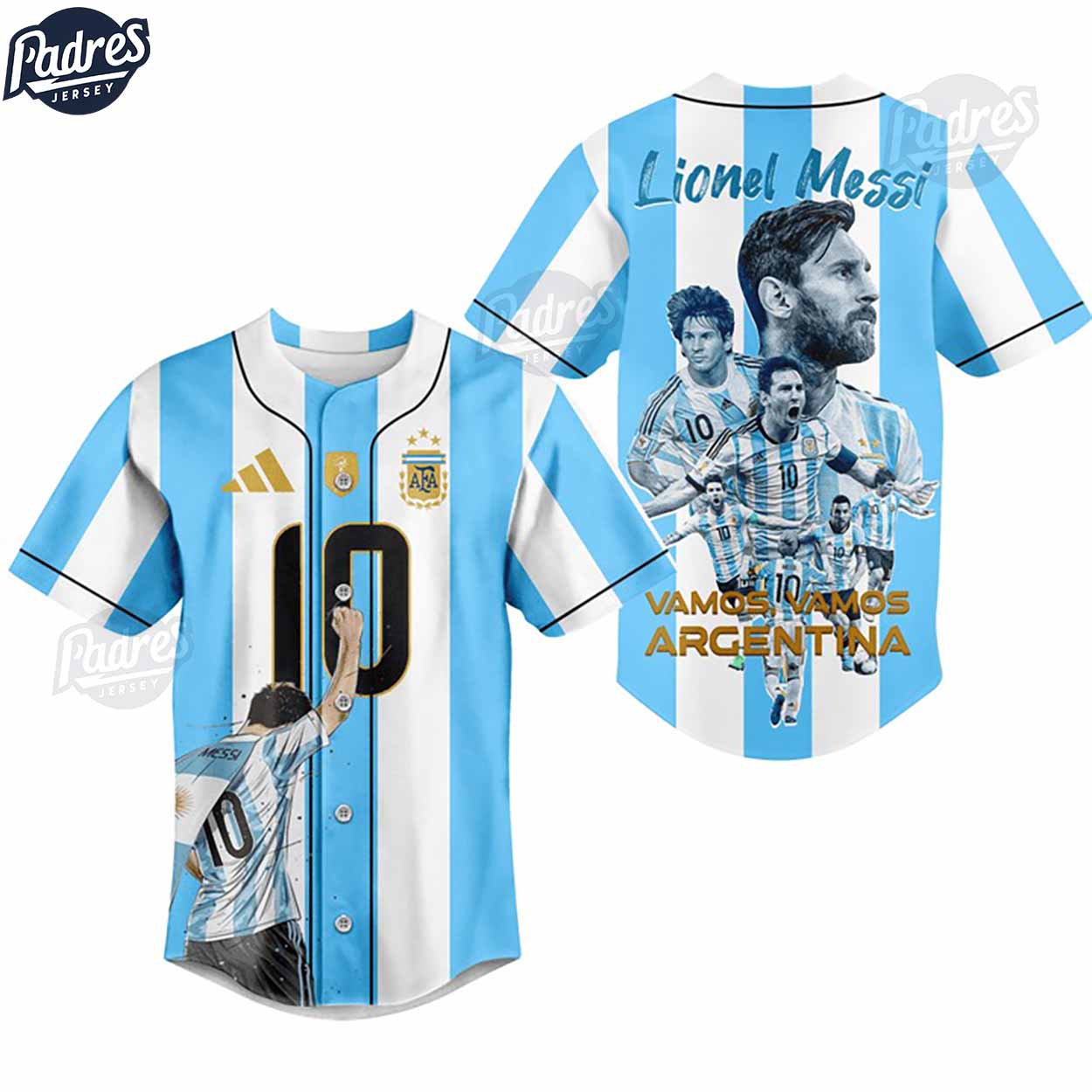 Lionel Messi Vamos Vamos Argentina Baseball Jersey Style - Padres Jersey Oasis: Elevate Your Baseball Style Game