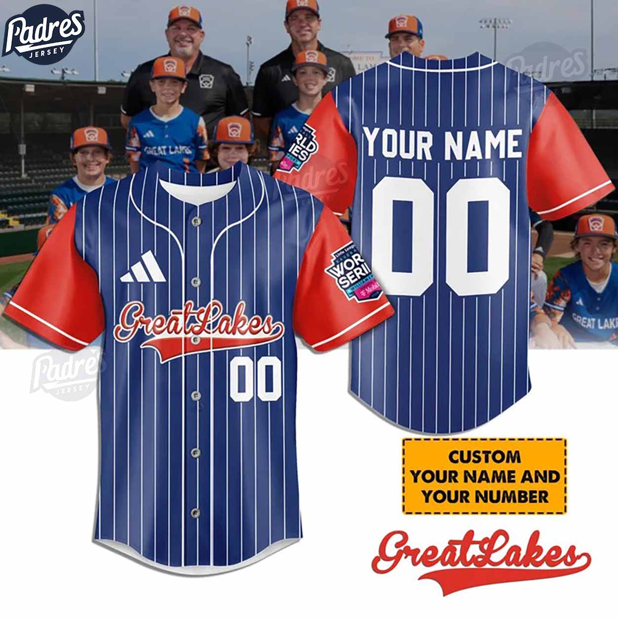 Little League Great Lakes Team Baseball Jersey - Padres Jersey Oasis: Elevate Your Baseball Style Game