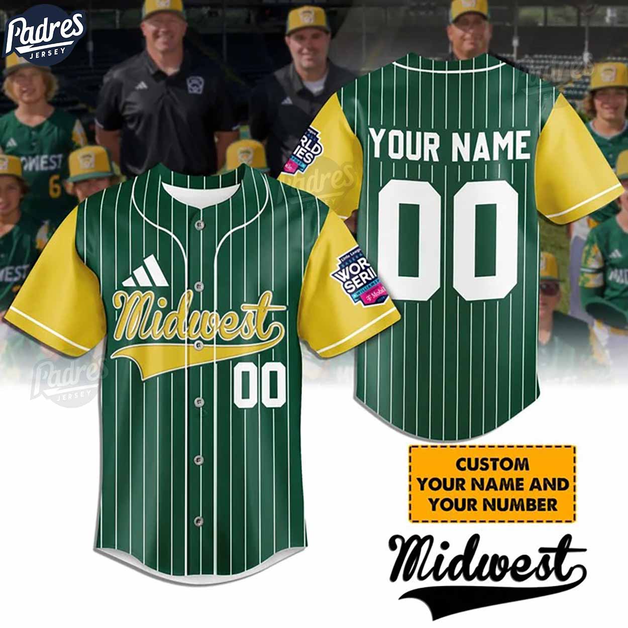 Little League Midwestern Team Baseball Jersey - Padres Jersey Oasis: Elevate Your Baseball Style Game