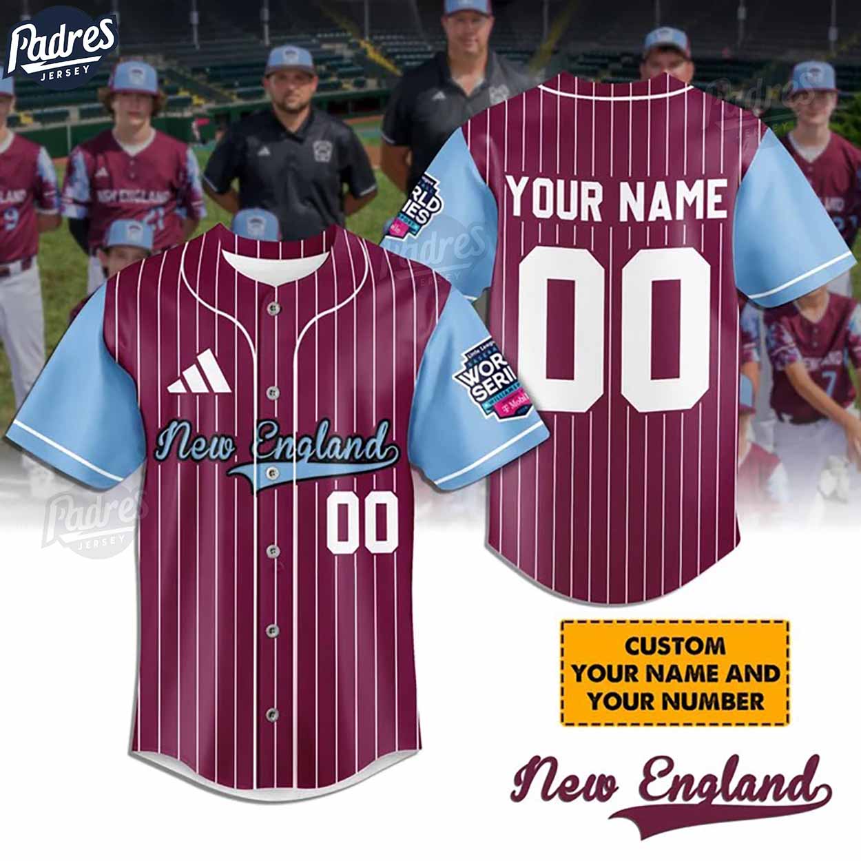 Little League New England Team Baseball Jersey - Padres Jersey Oasis: Elevate Your Baseball Style Game