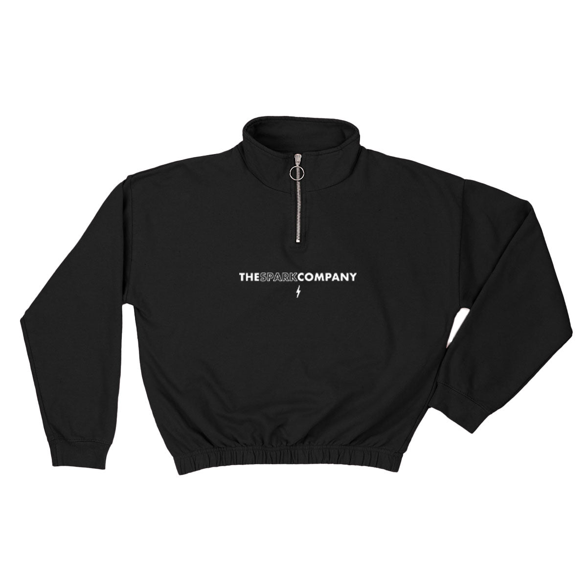 Logo Embroidered 1/4 Zip Crop Sweatshirt Style003