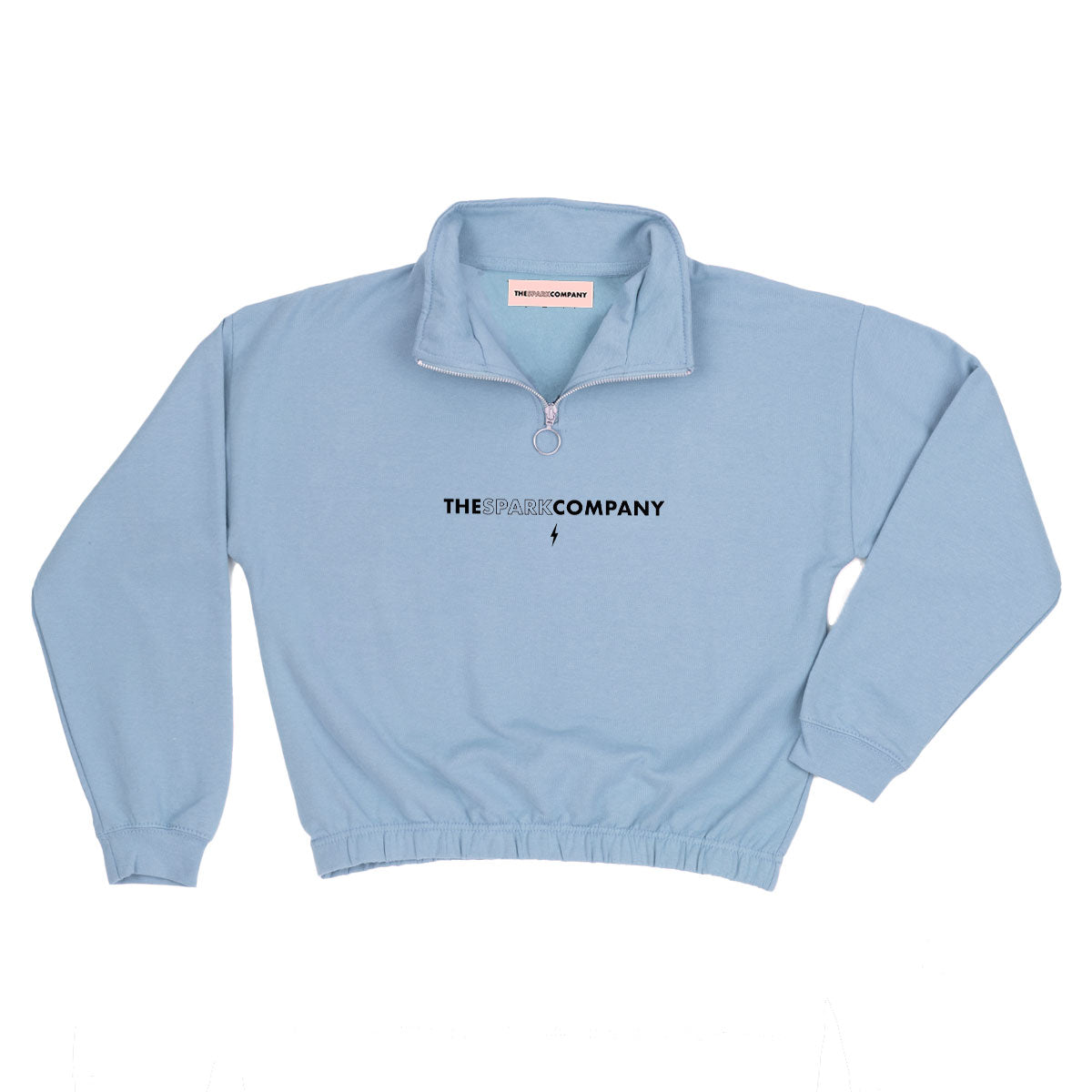 Logo Embroidered 1/4 Zip Crop Sweatshirt Style001