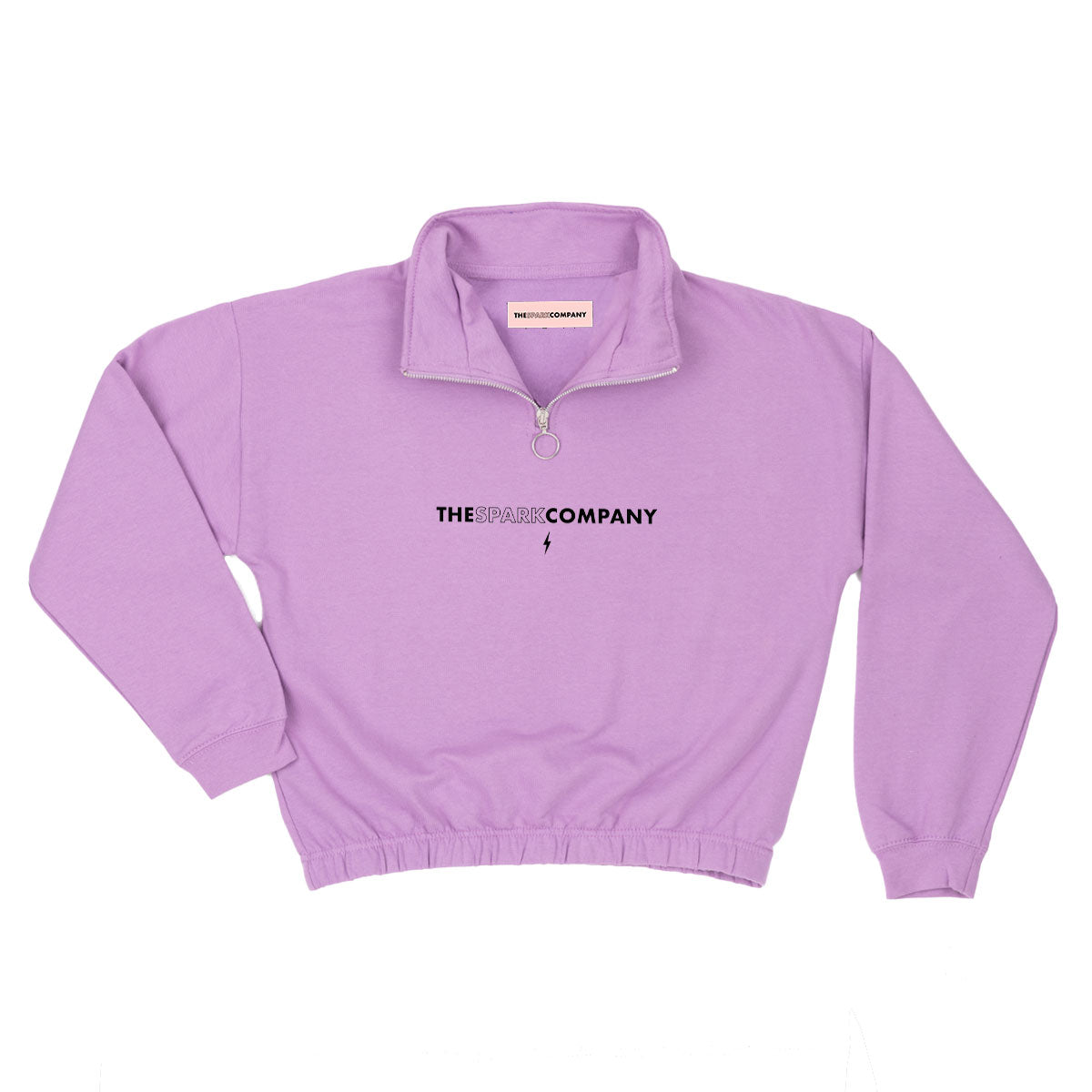 Logo Embroidered 1/4 Zip Crop Sweatshirt Style003