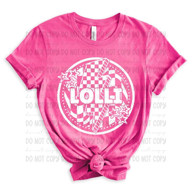 Lolli Bolt Circle DTF Transfers - THIS IS NOT A SHIRT
