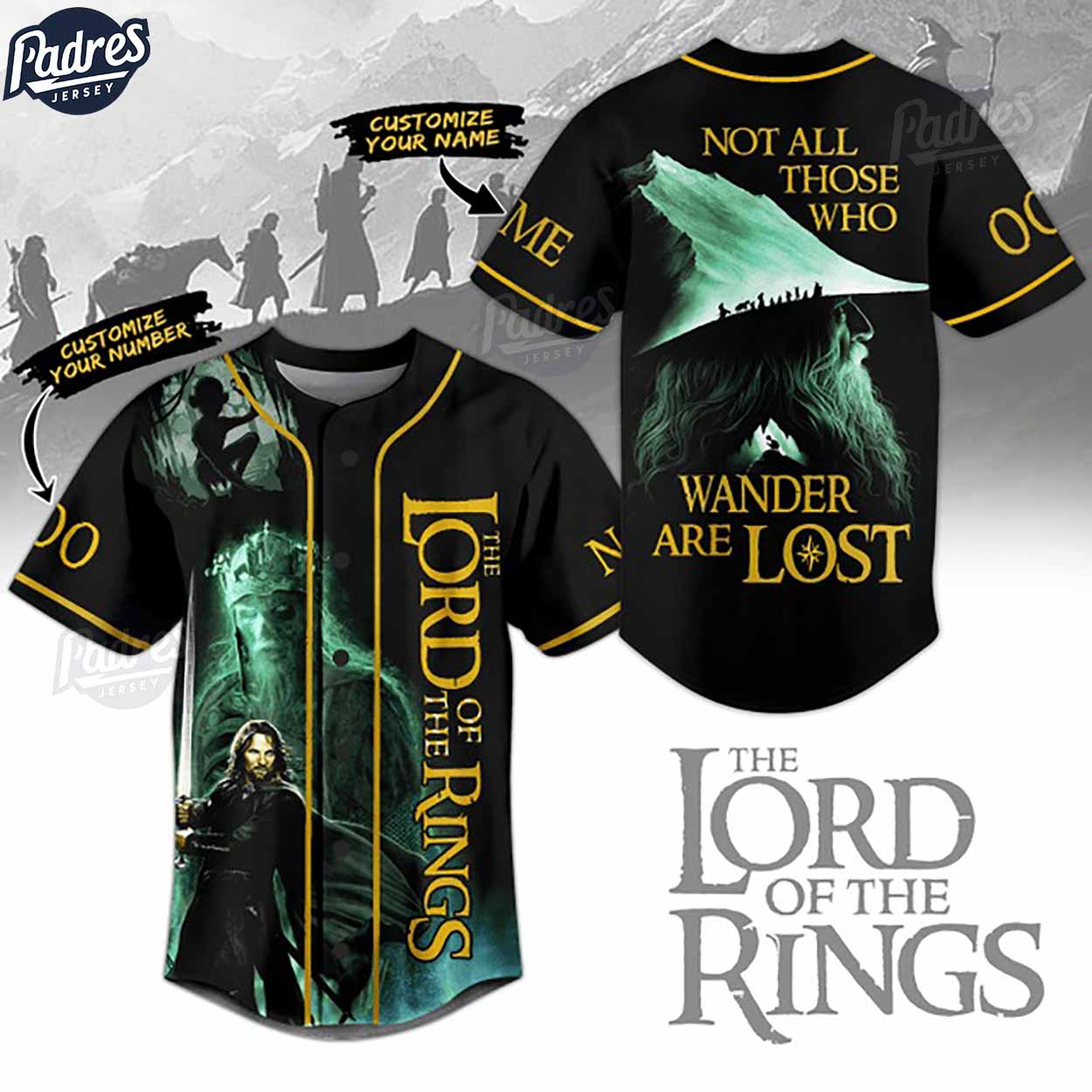 Lord Of Rings Custom Baseball Jersey Not Those All Those Who Wander Are Lost - Padres Jersey Oasis: Elevate Your Baseball Style Game