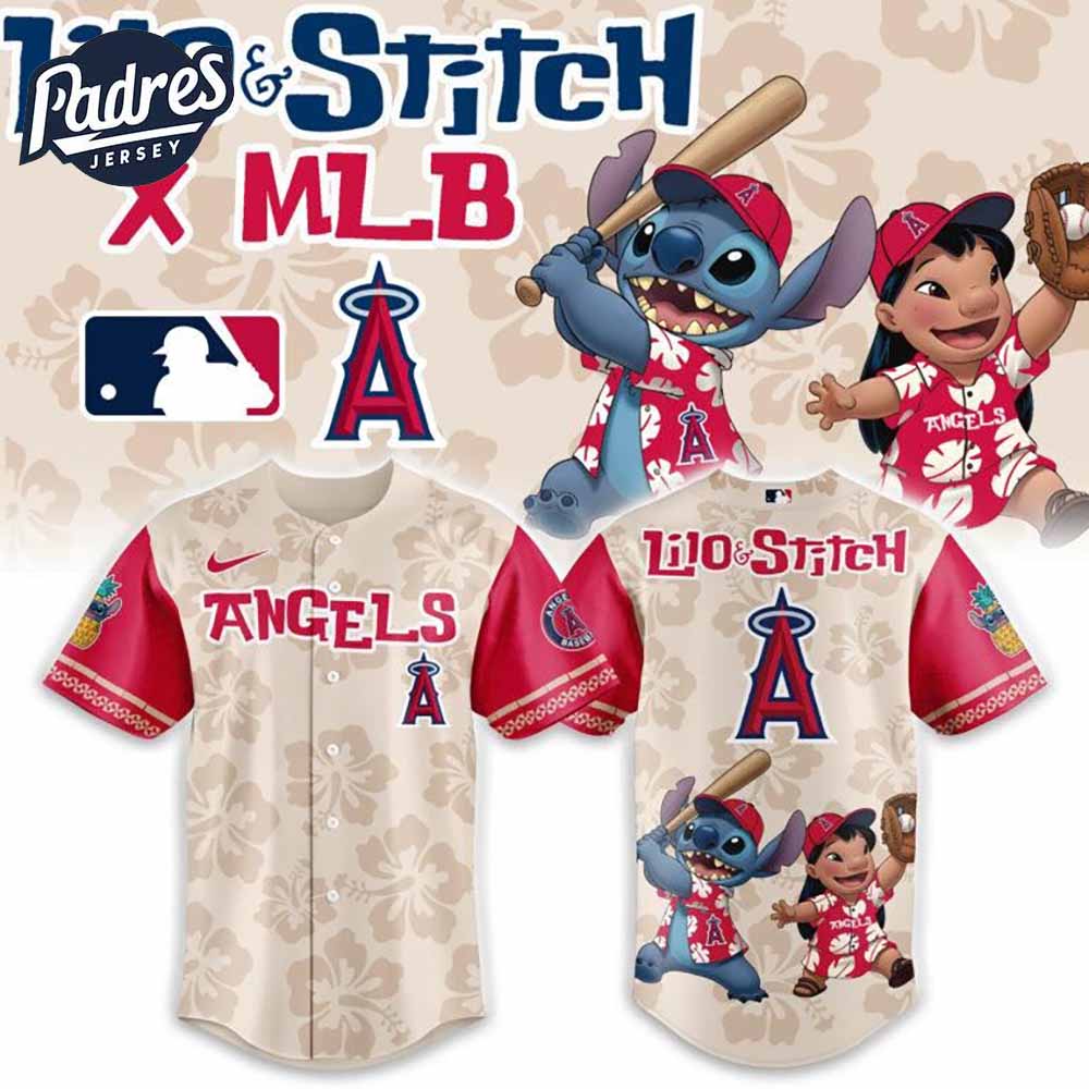 Los Angeles Angels MLB Lilo And Stitch Summer Baseball Jersey - Padres Jersey Oasis: Elevate Your Baseball Style Game
